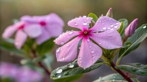花と水滴