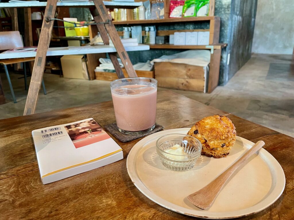 栞日のココアとチョコスコーン