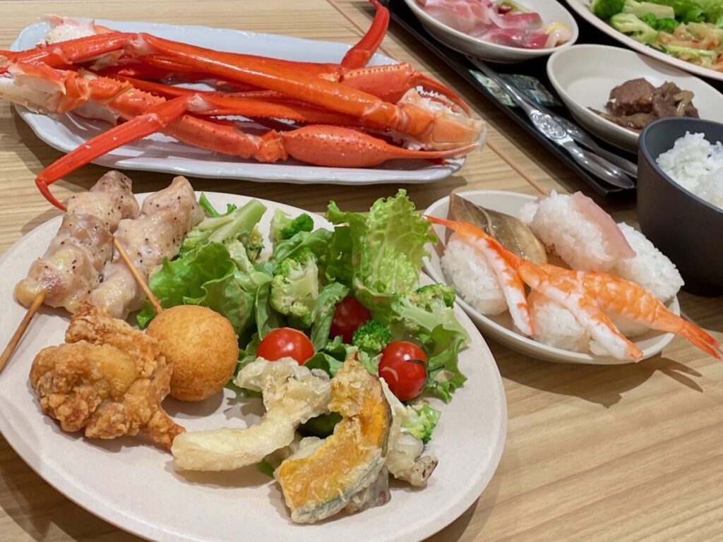 宿泊先のバイキング